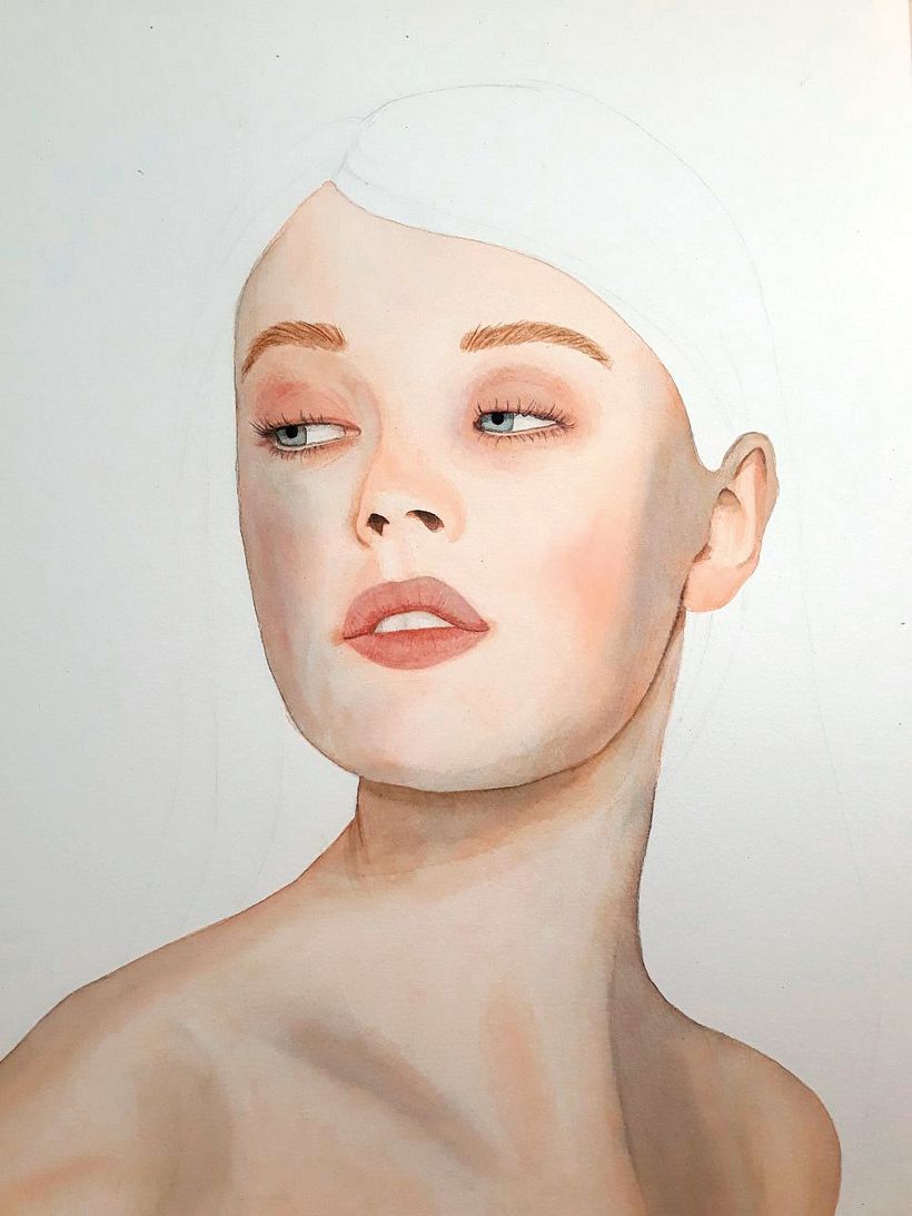 Illustrated watercolor portrait 7