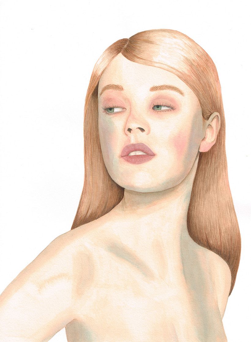 Illustrated watercolor portrait 9