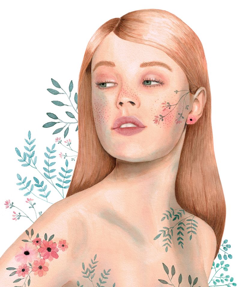 Illustrated watercolor portrait 1
