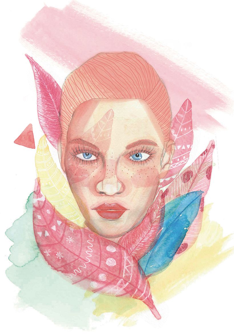 Mi Proyecto del curso: Retrato ilustrado en acuarela -1