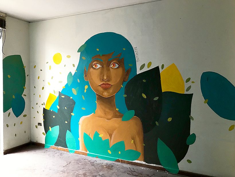 Mural en "Casa Libre" - Ilustrasi tradisional