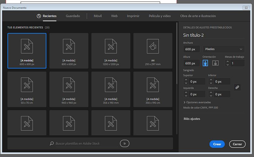 cómo eliminar plantillas de formatos en Ilustrator CC 2018 1