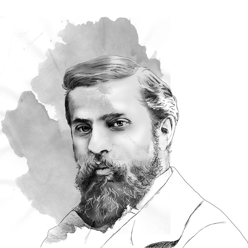 Retrato del joven Gaudí para El Palau Güell, cliente Diputación de Barcelona. 2