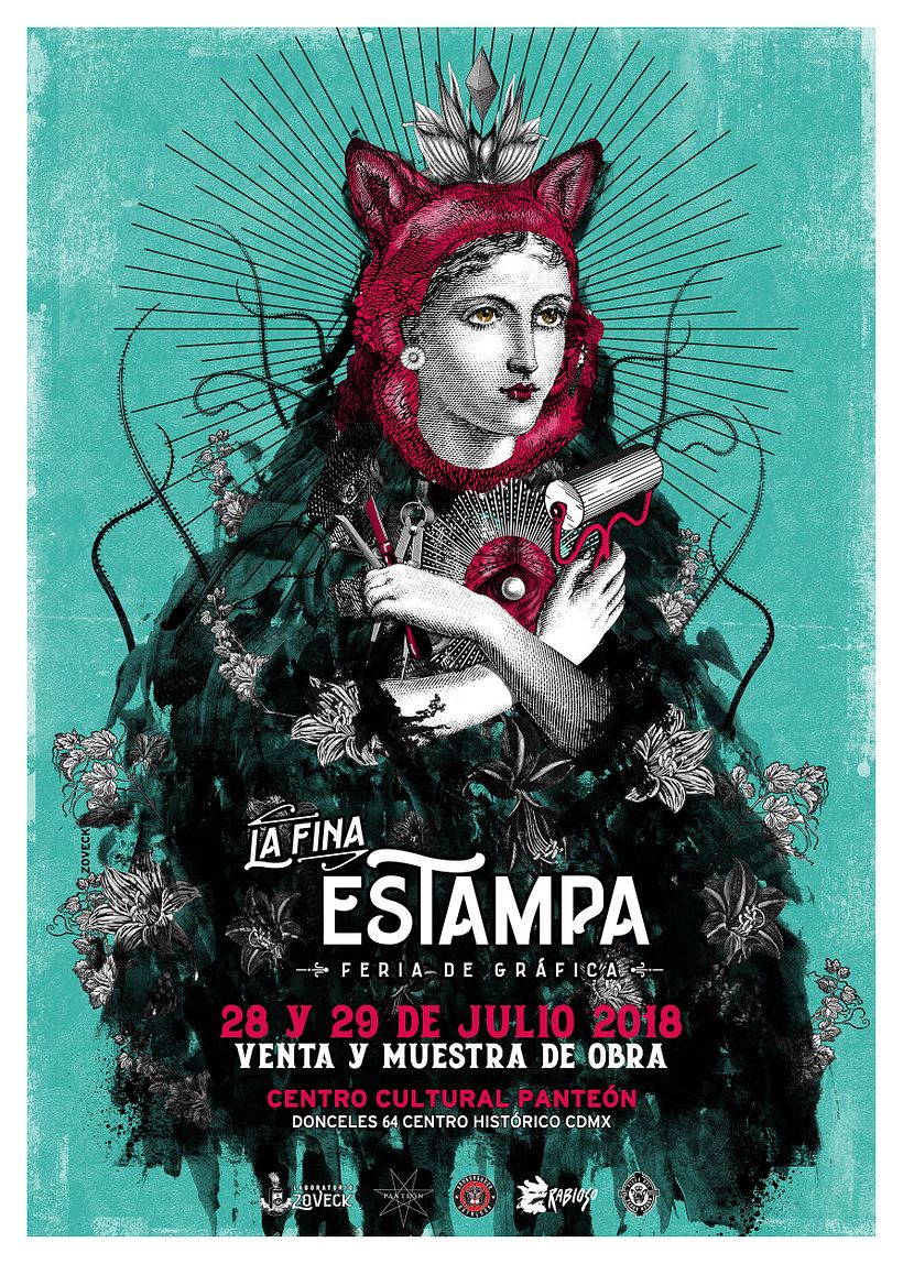Diseño e ilustración de afiche para Feria Gráfica  0