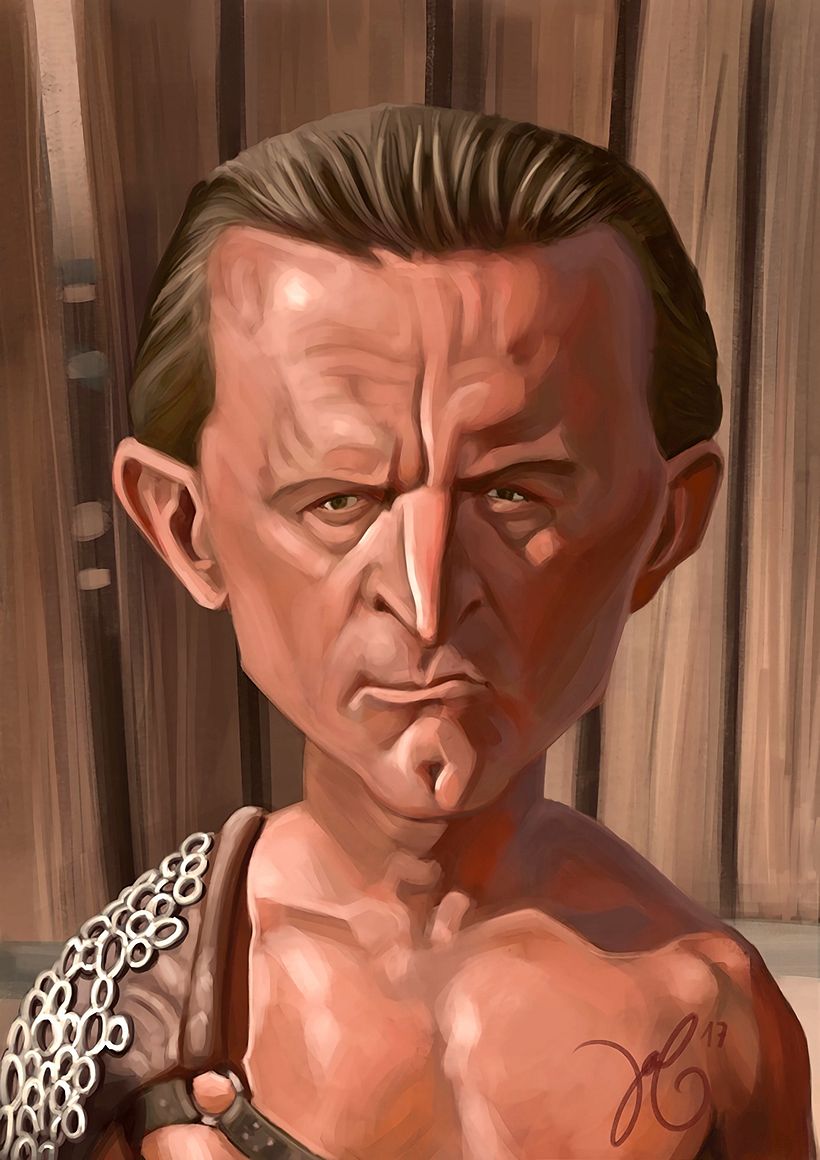 Caricatura Kirk Douglas + pasos tutorial  1