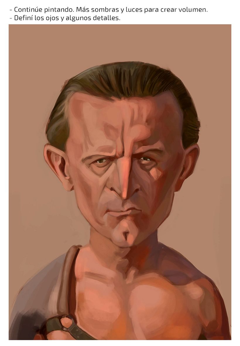 Caricatura Kirk Douglas + pasos tutorial  6