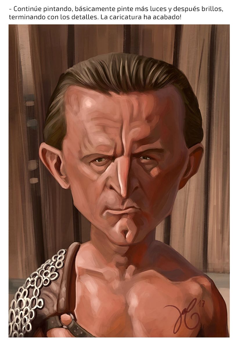 Caricatura Kirk Douglas + pasos tutorial  8