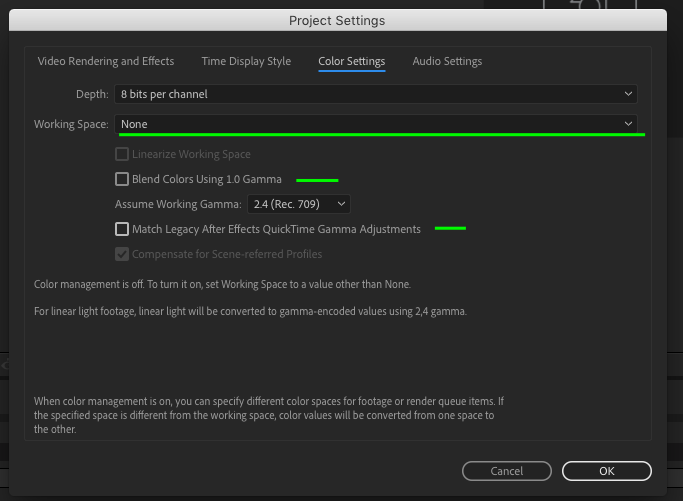 Problema con After Effects. Me cambia el color al exportar un proyecto 1
