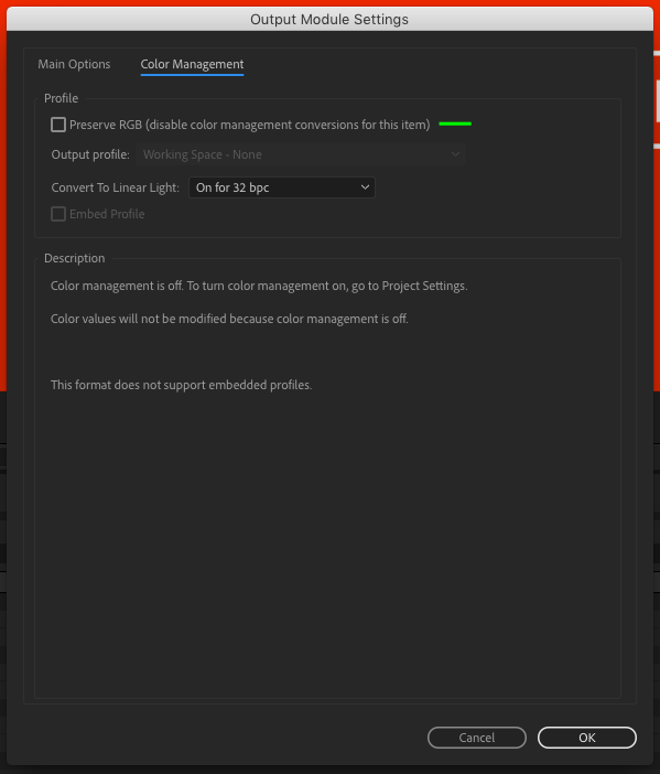 Problema con After Effects. Me cambia el color al exportar un proyecto 2