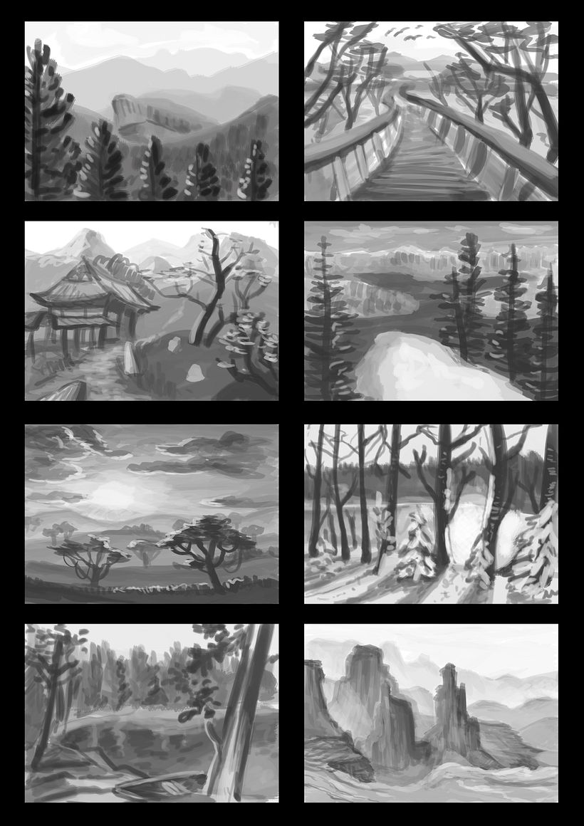 Scape thumbnails - Illustrazione tradizionale