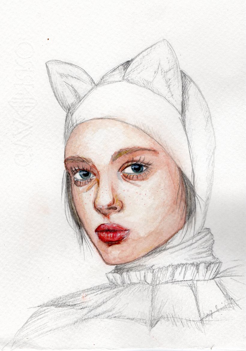 Mi Proyecto del curso: Retrato ilustrado en acuarela 1