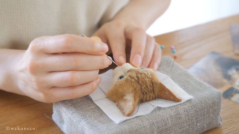 Wakuneko: los retratos gatunos realizados con needle felting  3