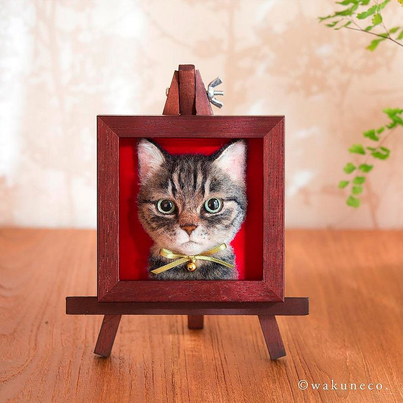 Wakuneko: los retratos gatunos realizados con needle felting  11