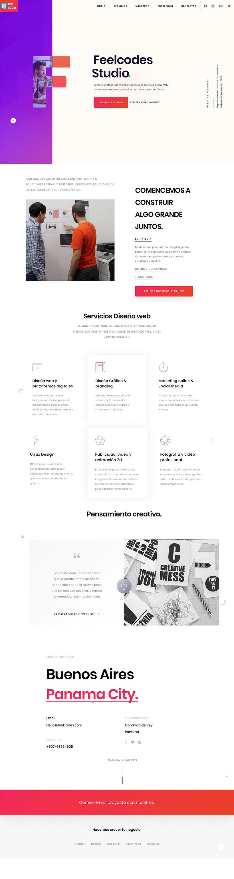 Dirección de arte digital feelcodes.com 2