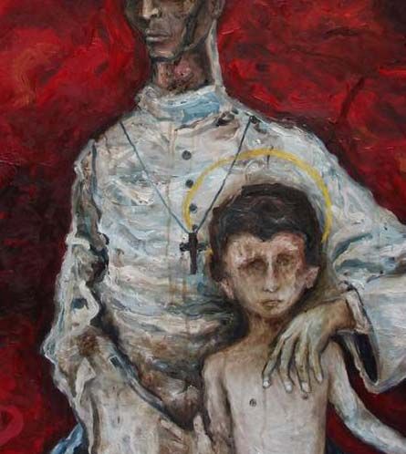 Pederastia en la Iglesia: Pintura sobre abuso sexual infantil /Luis Vargas Santa Cruz 2