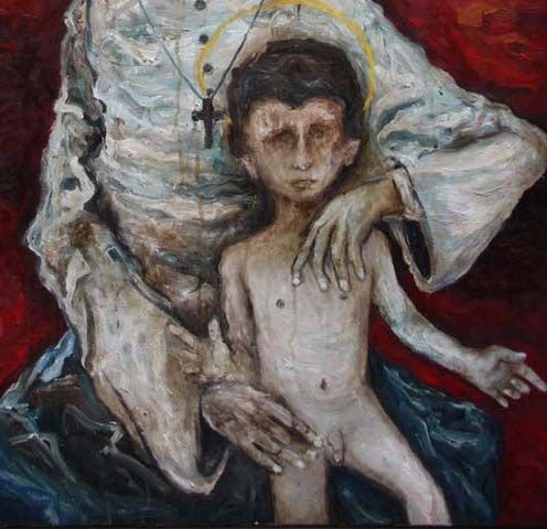 Pederastia en la Iglesia: Pintura sobre abuso sexual infantil /Luis Vargas Santa Cruz 3