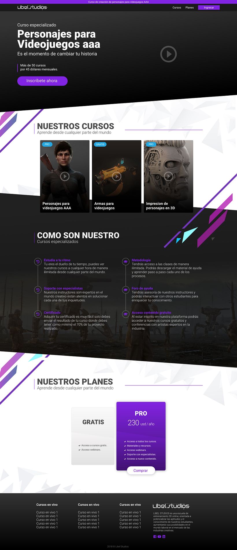 Sito web de membresía para cursos online de 3D 1