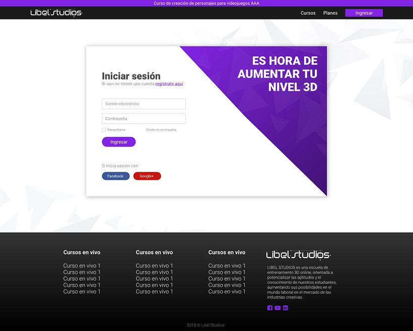 Sito web de membresía para cursos online de 3D 2