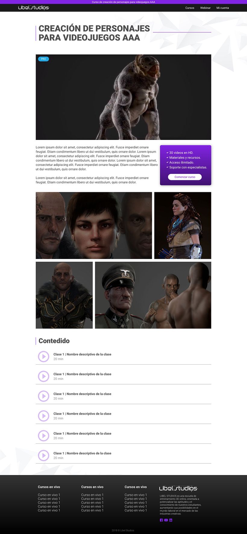 Sito web de membresía para cursos online de 3D 6