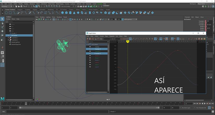 Problema con las keyframe en graph editor maya... 1