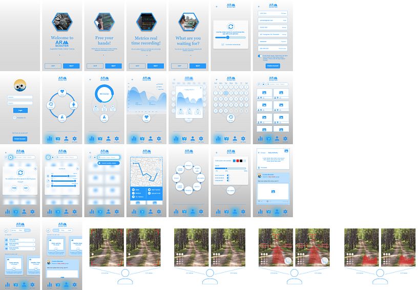 UX/UI - Mockup visual para proyecto basado en gafas AR y app de outdoor training -1