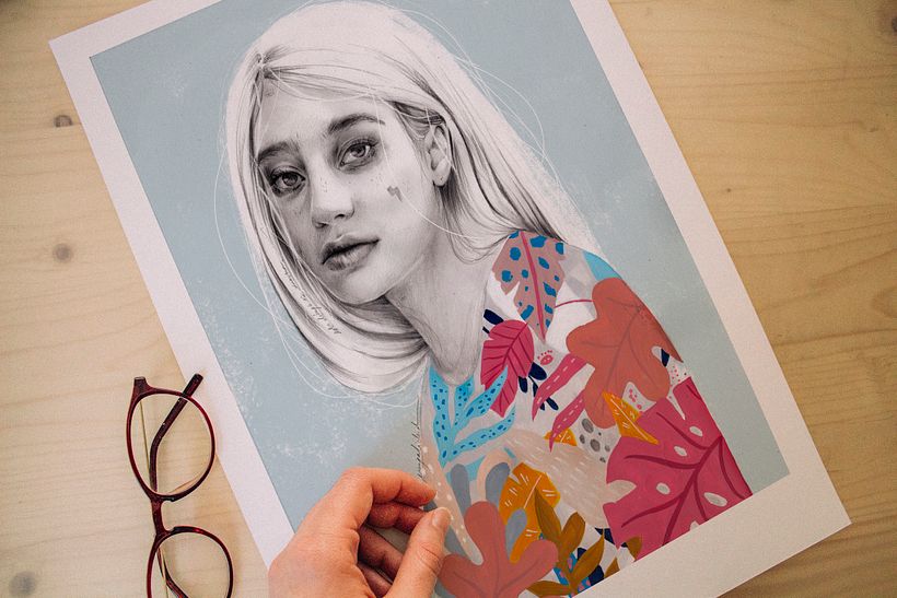 Mi Proyecto del curso: Retrato con lápiz, técnicas de color y Photoshop 3