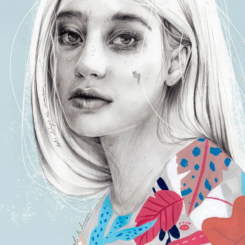 Mi Proyecto del curso: Retrato con lápiz, técnicas de color y Photoshop 4