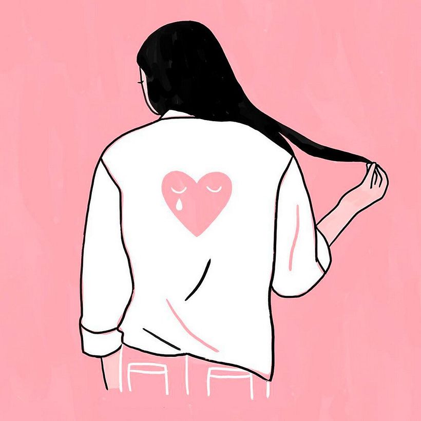 Ilustración minimalista sobre el amor y otras emociones 5