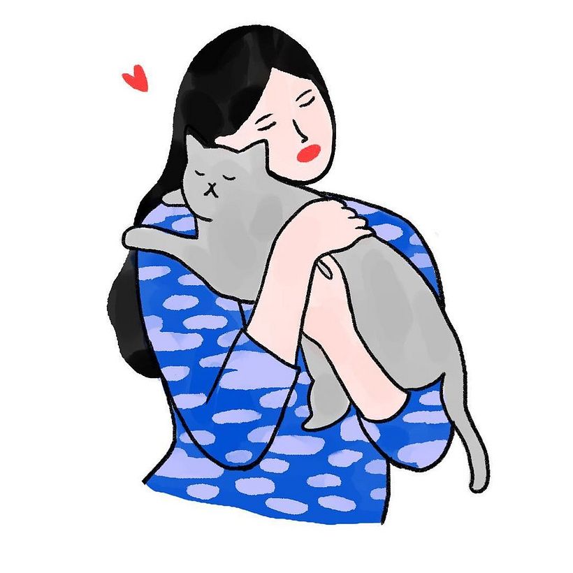 Ilustración minimalista sobre el amor y otras emociones 8