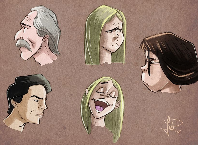 Estudio de personajes y caras 0