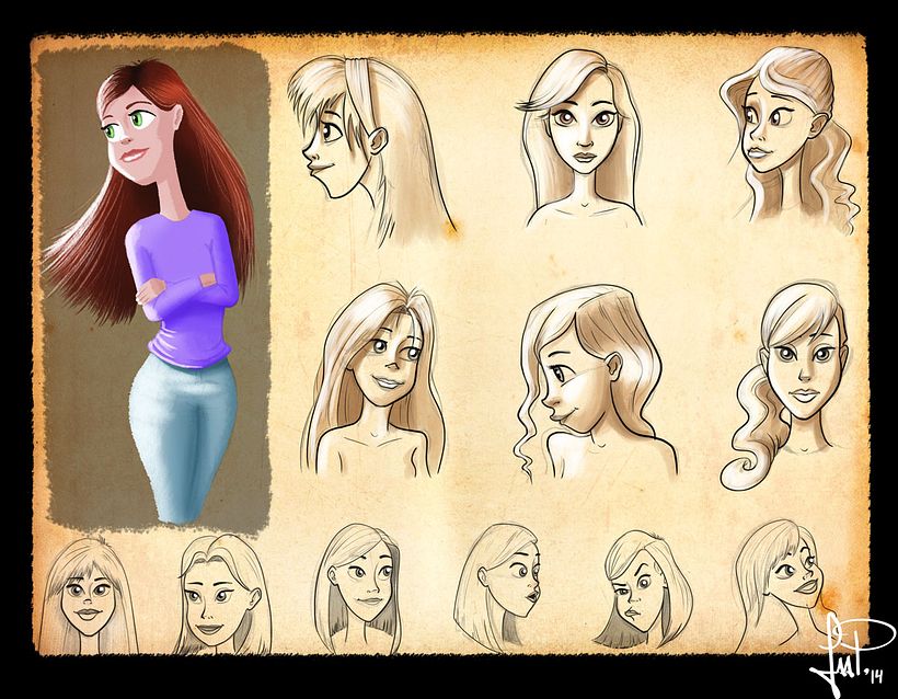 Estudio de personajes y caras 1