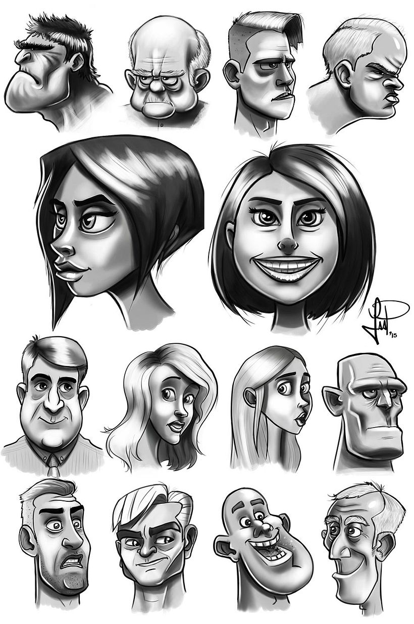 Estudio de personajes y caras 2