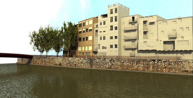 Façanes de l'Onyar de Girona, 3D  2