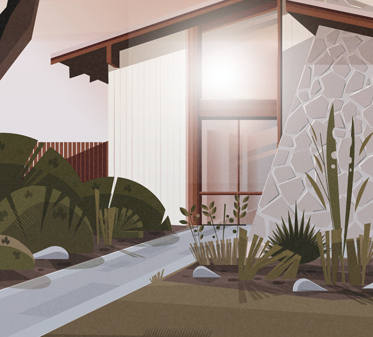 Ilustración vectorial. Vivienda unifamiliar. 10