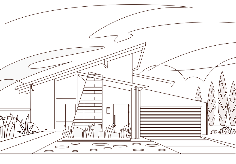 Ilustración vectorial. Vivienda unifamiliar. 3