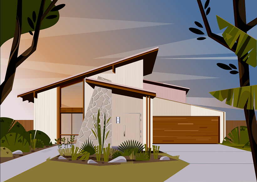 Ilustración vectorial. Vivienda unifamiliar. 5