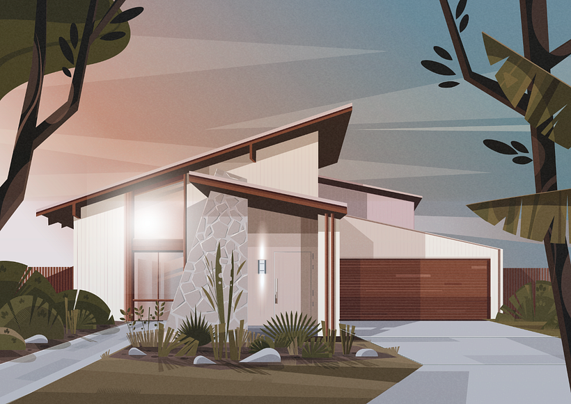 Ilustración vectorial. Vivienda unifamiliar. 7