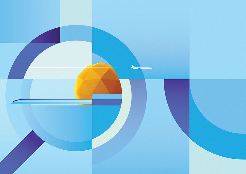 Geometría simple, colores y sombras para contar una historia 5