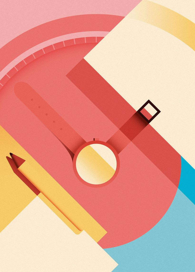 Geometría simple, colores y sombras para contar una historia 7