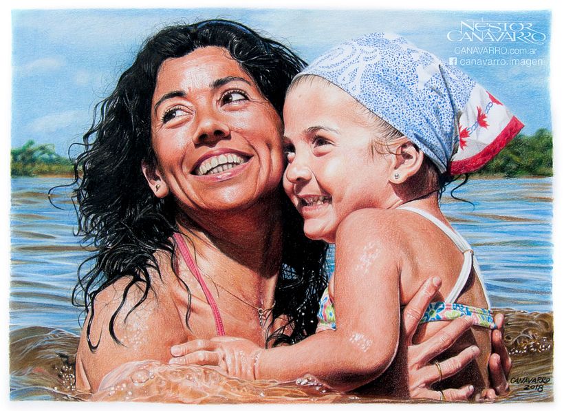 "Paraná" Lápices de colores sobre papel. 30 x 41 cm. -1