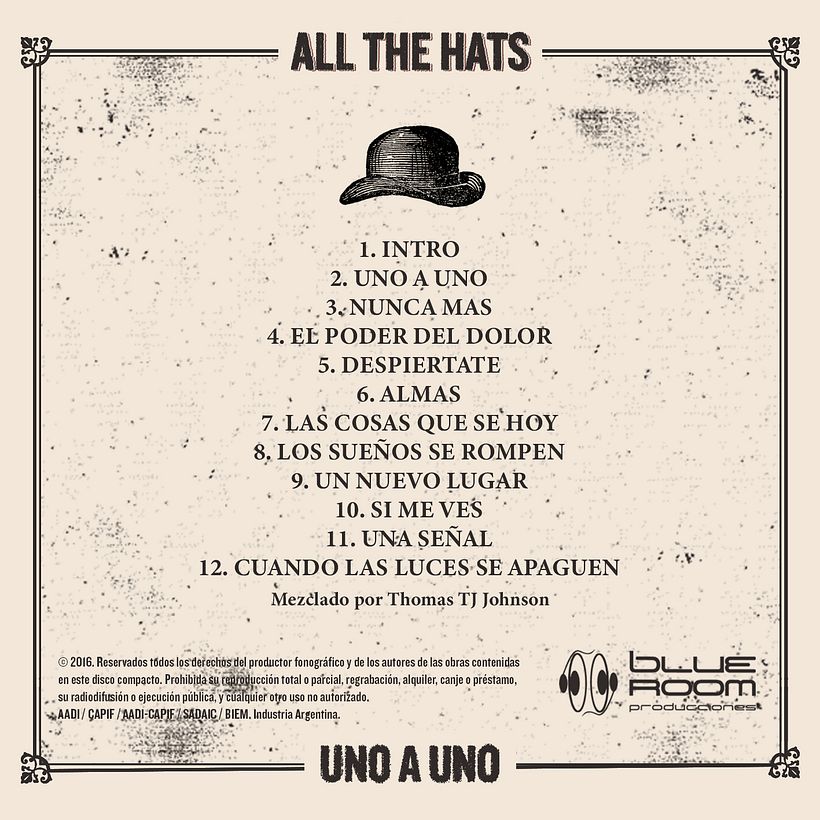 Mi Proyecto del curso: Cartelismo ilustrado | All The Hats "Uno a Uno" - Música