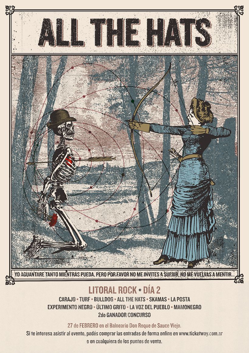 Mi Proyecto del curso: Cartelismo ilustrado | All The Hats "Uno a Uno" - Música
