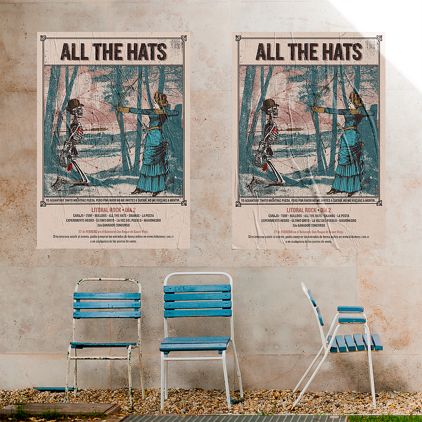 Mi Proyecto del curso: Cartelismo ilustrado | All The Hats "Uno a Uno" - Música