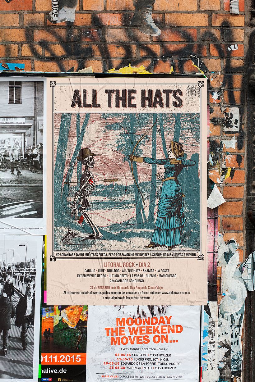 Mi Proyecto del curso: Cartelismo ilustrado | All The Hats "Uno a Uno" - Música