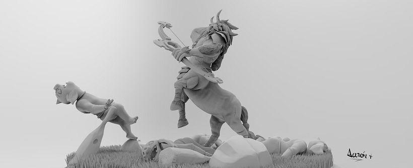 Escultura de centaleón - 3D