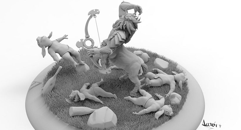 Escultura de centaleón - 3D
