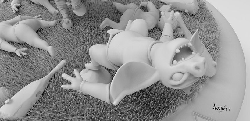 Escultura de centaleón - 3D