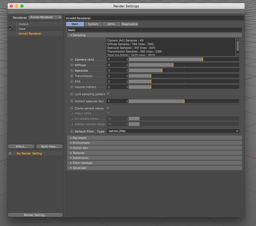 Arnold + c4d . Nitidez de la imagen en render 2