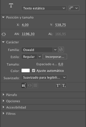 Texto en Animate CC 1
