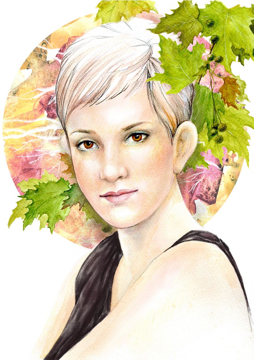 Mi Proyecto del curso: Retrato ilustrado en acuarela 0